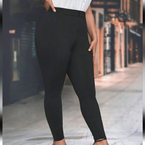 Super cute Plus size Letter Patched Skinny pullon Pants  sz 3x - Picture 5 of 6